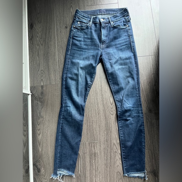 Mother skinny jeans style: The Stunner Step ankle fray wash: Disco Dolls size 25 - Picture 1 of 4